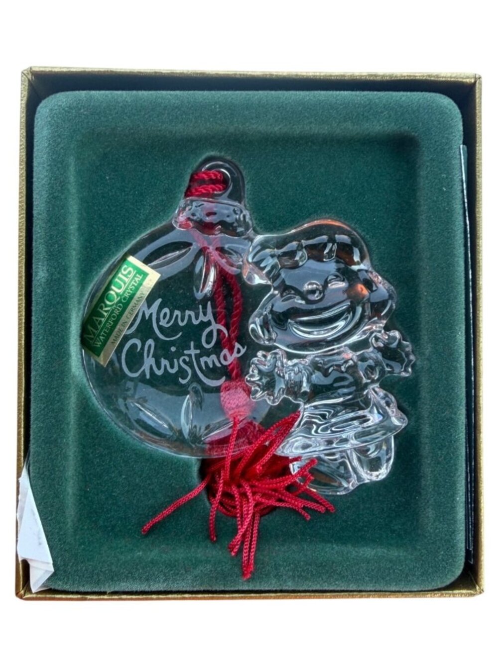 VTG 2000s Marquis by Waterford Crystal Glass Lucy Peanuts Christmas Ornament